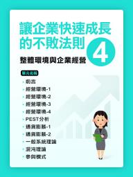 Icon image 讓企業快速成長的不敗法則(4)整體環境與企業經營【千華影音書】